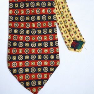 Vtg Tommy Hilfiger Neck Tie Silk Red Blue Stripe